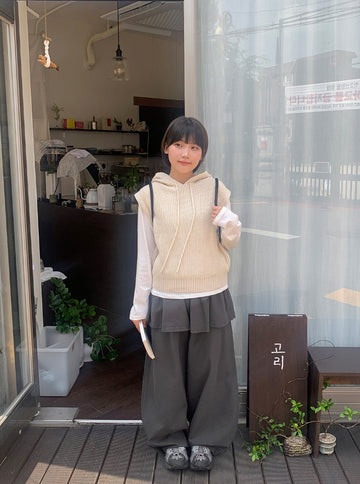 Haribu Knit Hood Vest